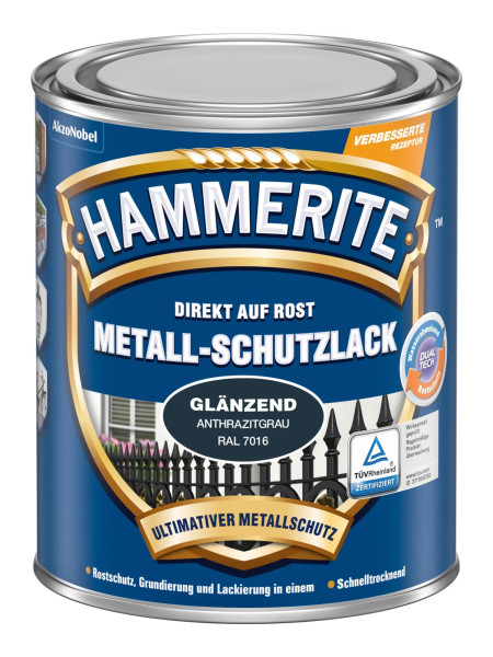 Hammerite® Metall Schutzlack anthrazitgrau glänzend 250ml
